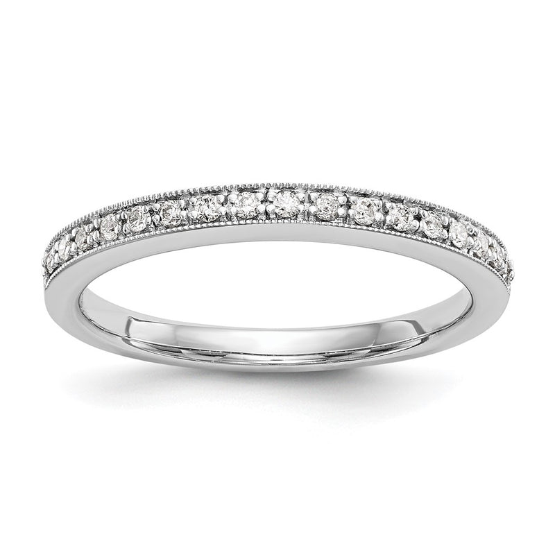 14k White Gold Round Real Diamond Set of 2 Wedding Band