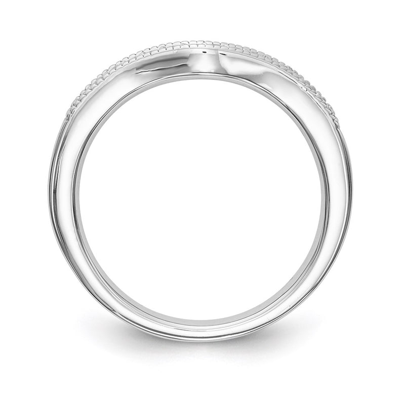 14K White Gold Round Real Diamond Wedding Band