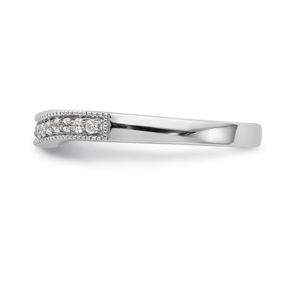 14K White Gold Round Real Diamond Wedding Band