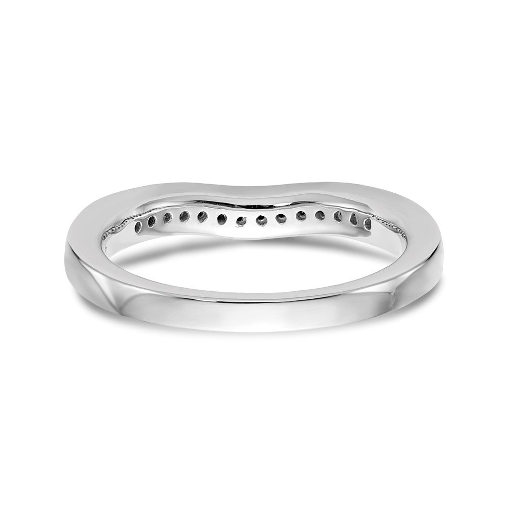 14K White Gold Round Real Diamond Wedding Band