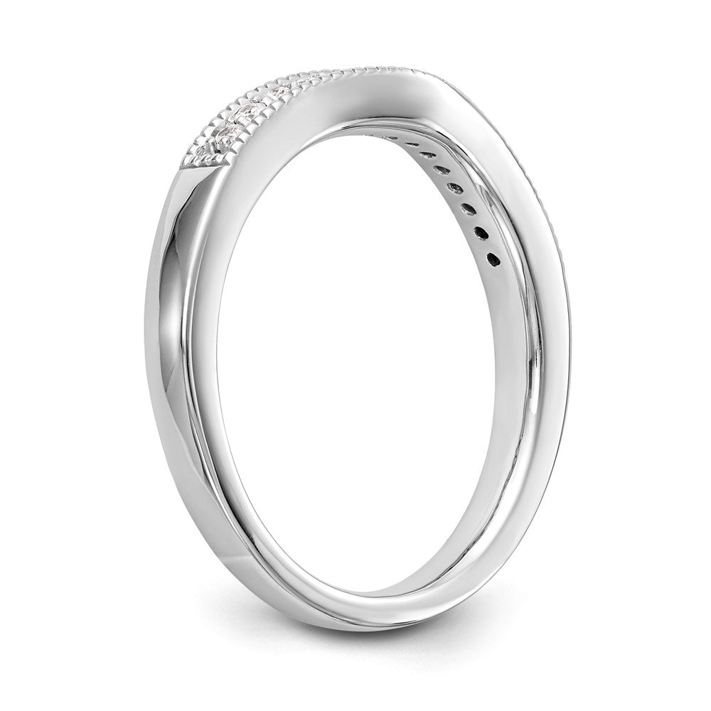 14K White Gold Round Real Diamond Wedding Band