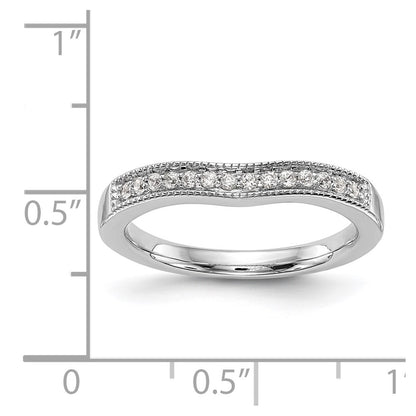 14K White Gold Round Real Diamond Wedding Band