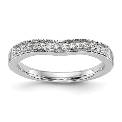 14K White Gold Round Real Diamond Wedding Band