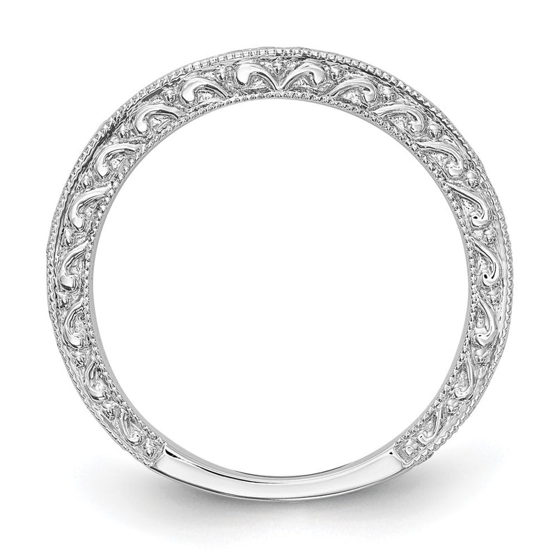 14K White Gold Real Diamond Wedding Band