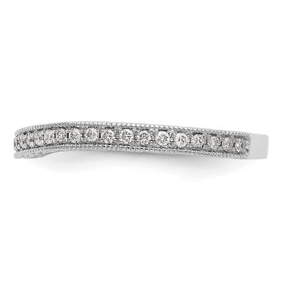 14K White Gold Real Diamond Wedding Band