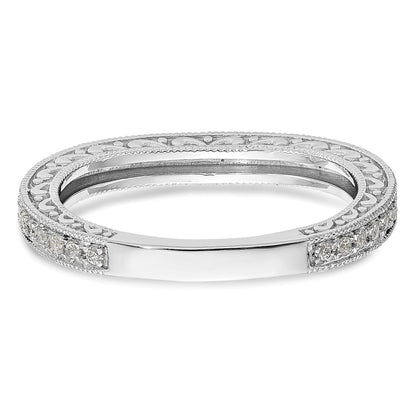 14K White Gold Real Diamond Wedding Band