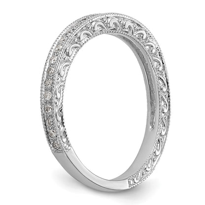 14K White Gold Real Diamond Wedding Band