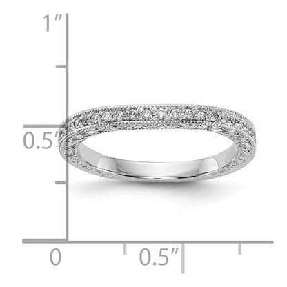 0.22ct. CZ Solid Real 14K White Gold Wedding Wedding Band Ring
