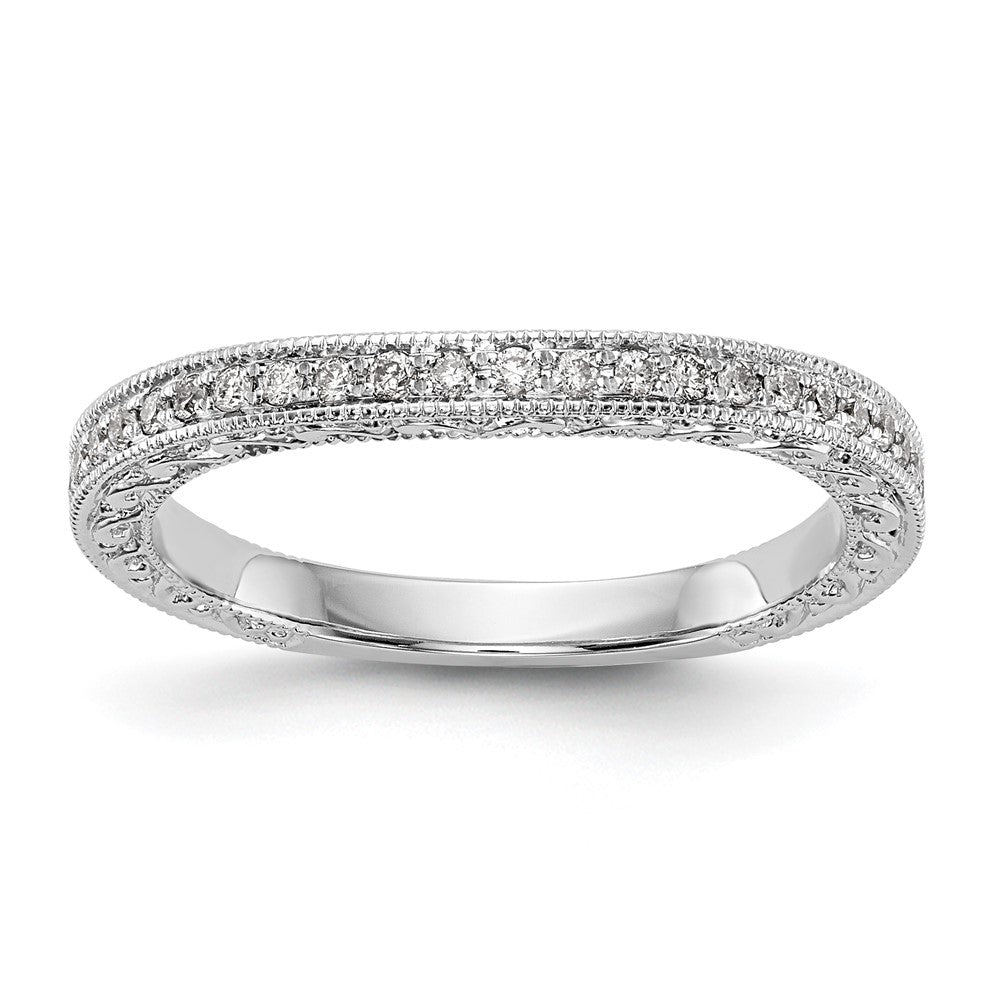 0.22ct. CZ Solid Real 14K White Gold Wedding Wedding Band Ring