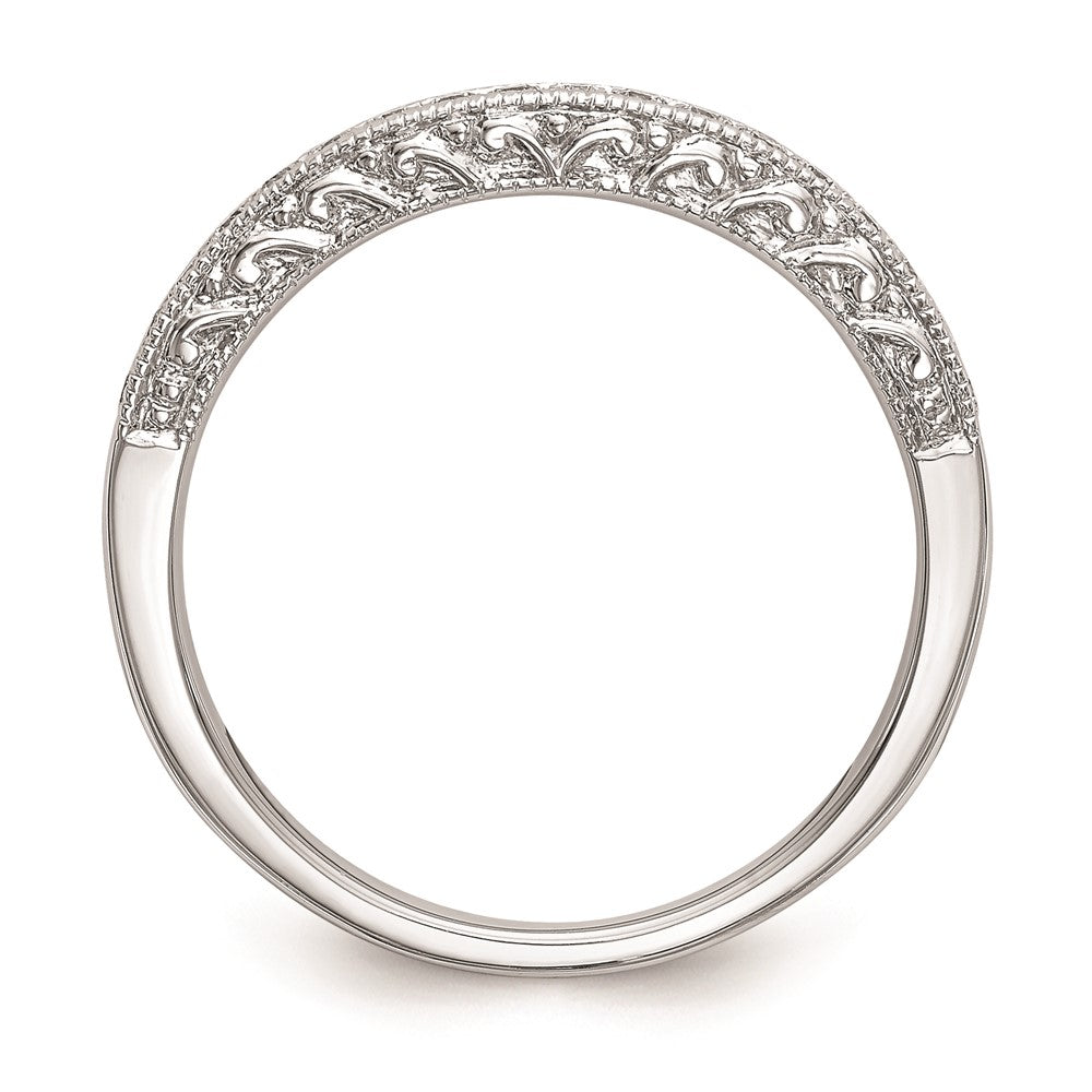 14K White Gold Real Diamond Wedding Band