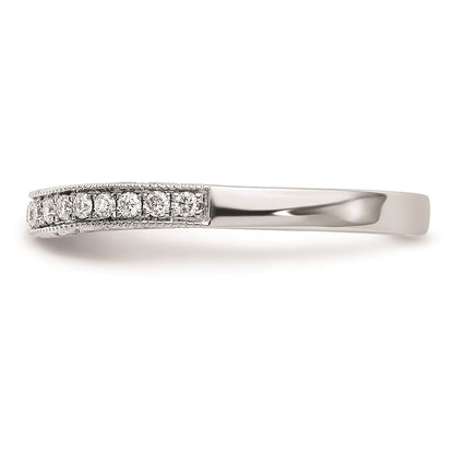 14K White Gold Real Diamond Wedding Band
