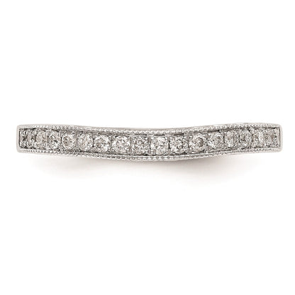 14K White Gold Real Diamond Wedding Band