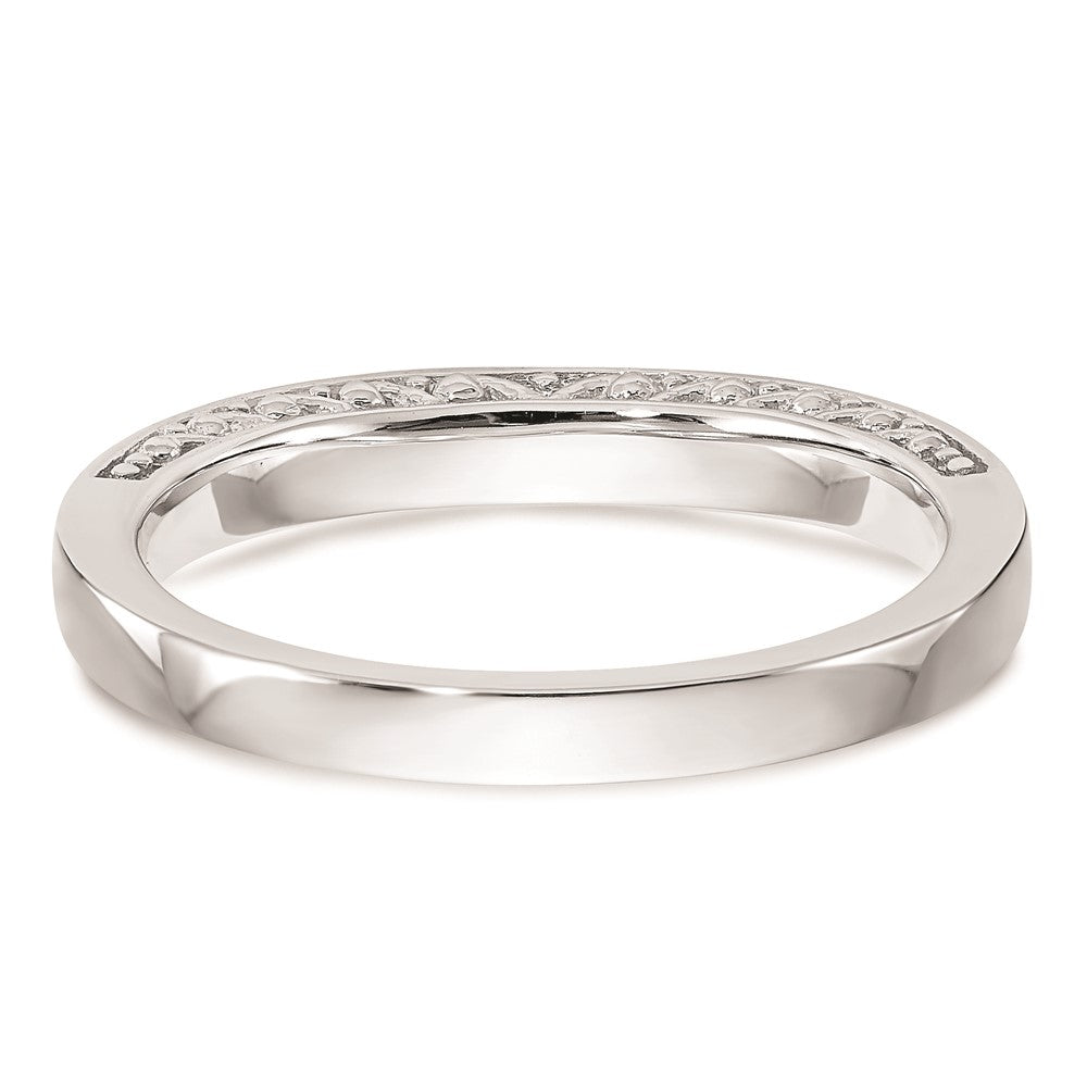 14K White Gold Real Diamond Wedding Band