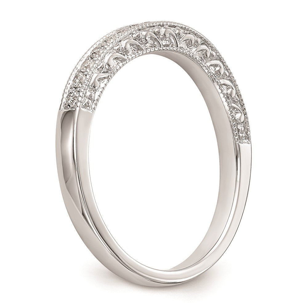 14K White Gold Real Diamond Wedding Band