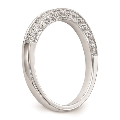 14K White Gold Real Diamond Wedding Band