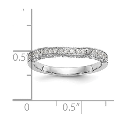 14K White Gold Real Diamond Wedding Band