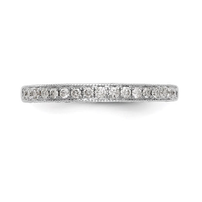 0.27ct. CZ Solid Real 14K White Gold Wedding Wedding Band Ring