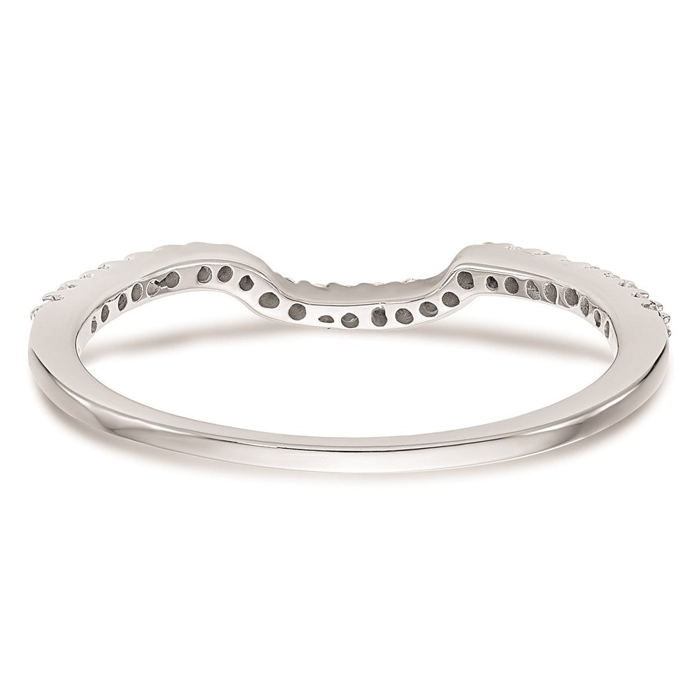 0.13ct. CZ Solid Real 14K White Gold Wedding Wedding Band Ring