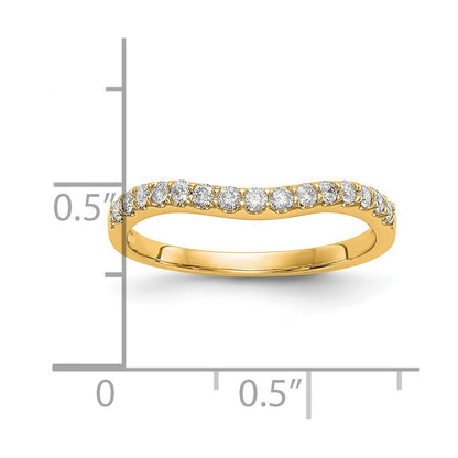 0.25ct. CZ Solid Real 14K Yellow Gold Wedding Wedding Band Ring