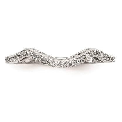 0.13ct. CZ Solid Real 14K White Gold Wedding Wedding Band Ring