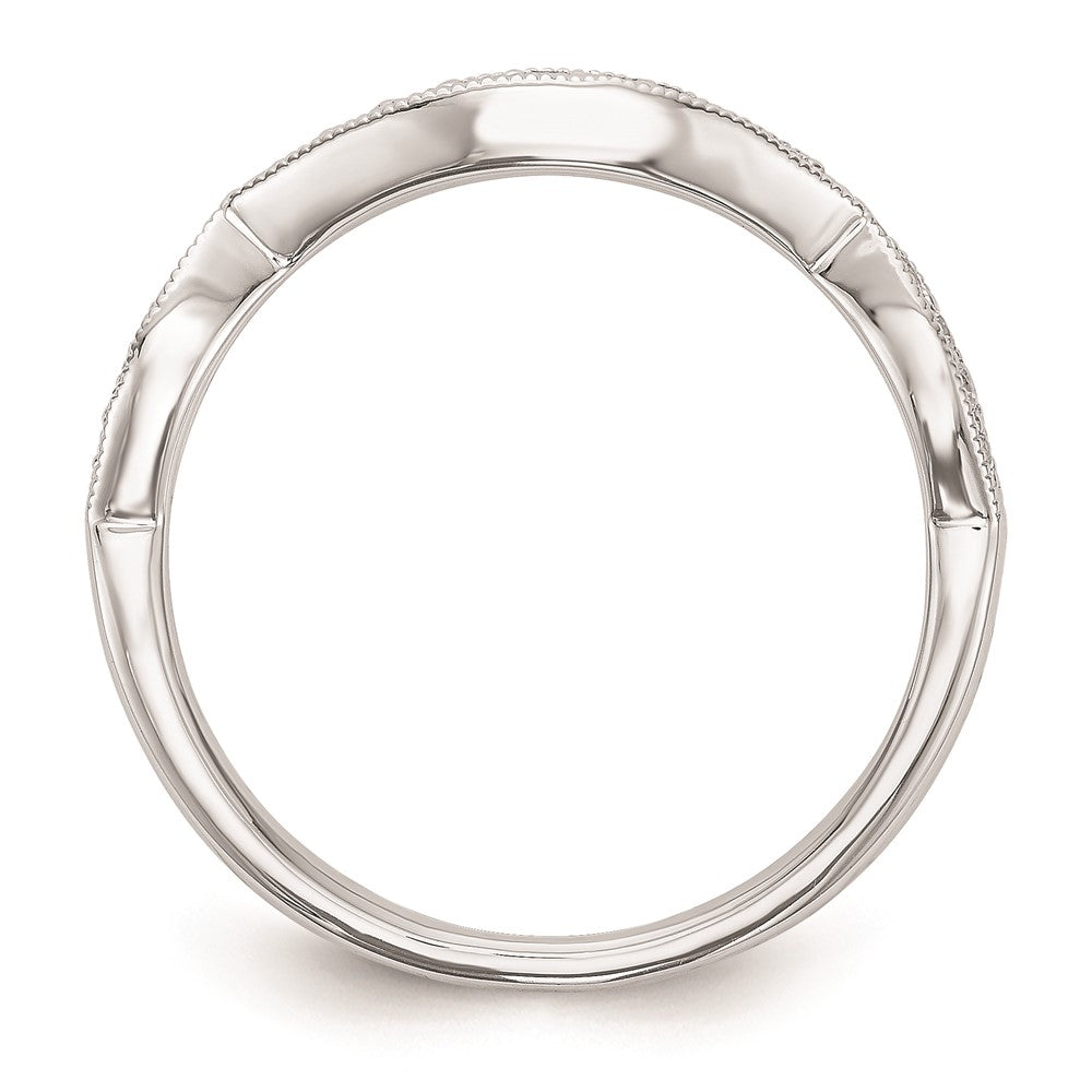 0.17ct. CZ Solid Real 14K White Gold Wedding Wedding Band Ring