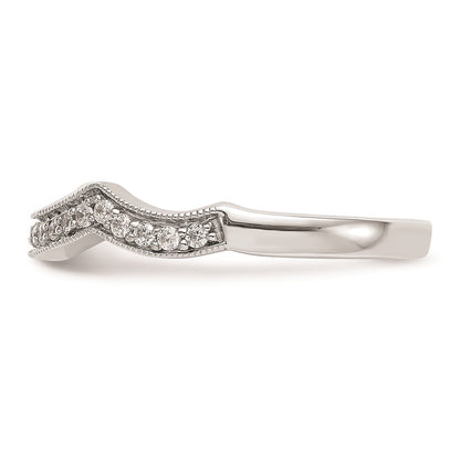 0.17ct. CZ Solid Real 14K White Gold Wedding Wedding Band Ring