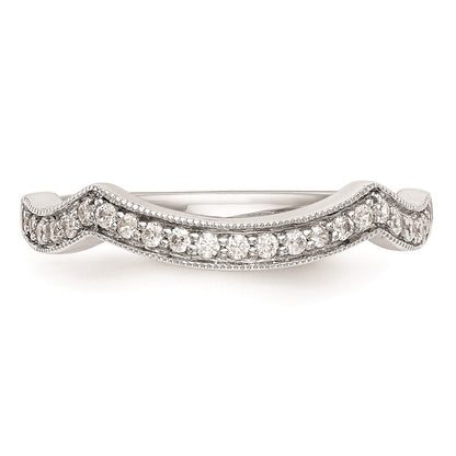 0.17ct. CZ Solid Real 14K White Gold Wedding Wedding Band Ring