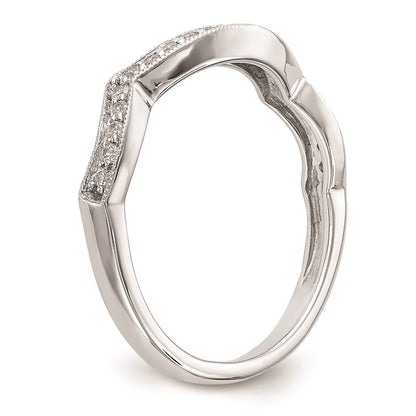 0.17ct. CZ Solid Real 14K White Gold Wedding Wedding Band Ring