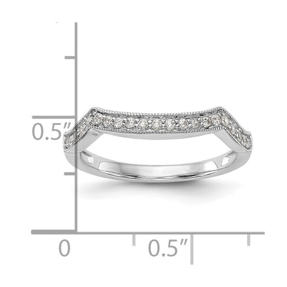 0.17ct. CZ Solid Real 14K White Gold Wedding Wedding Band Ring