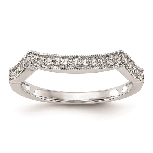 0.17ct. CZ Solid Real 14K White Gold Wedding Wedding Band Ring