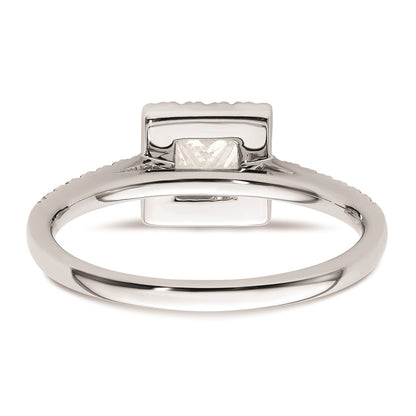 0.50ct. CZ Solid Real 14K White Gold Princess Square Halo Engagement Ring