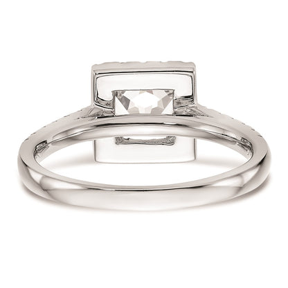 1.00ct. CZ Solid Real 14K White Gold Princess Square Halo Engagement Ring
