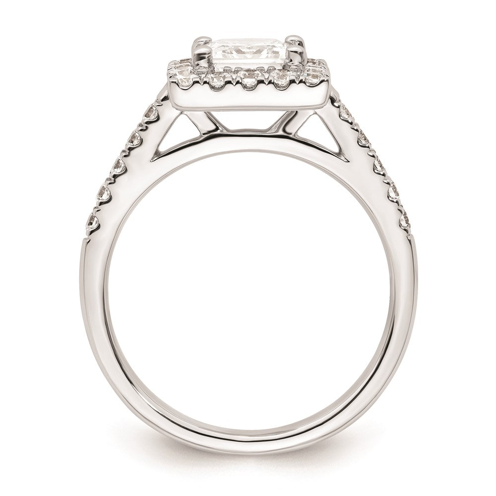 1.25ct. CZ Solid Real 14K White Gold Princess Square Halo Engagement Ring