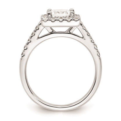 1.25ct. CZ Solid Real 14K White Gold Princess Square Halo Engagement Ring