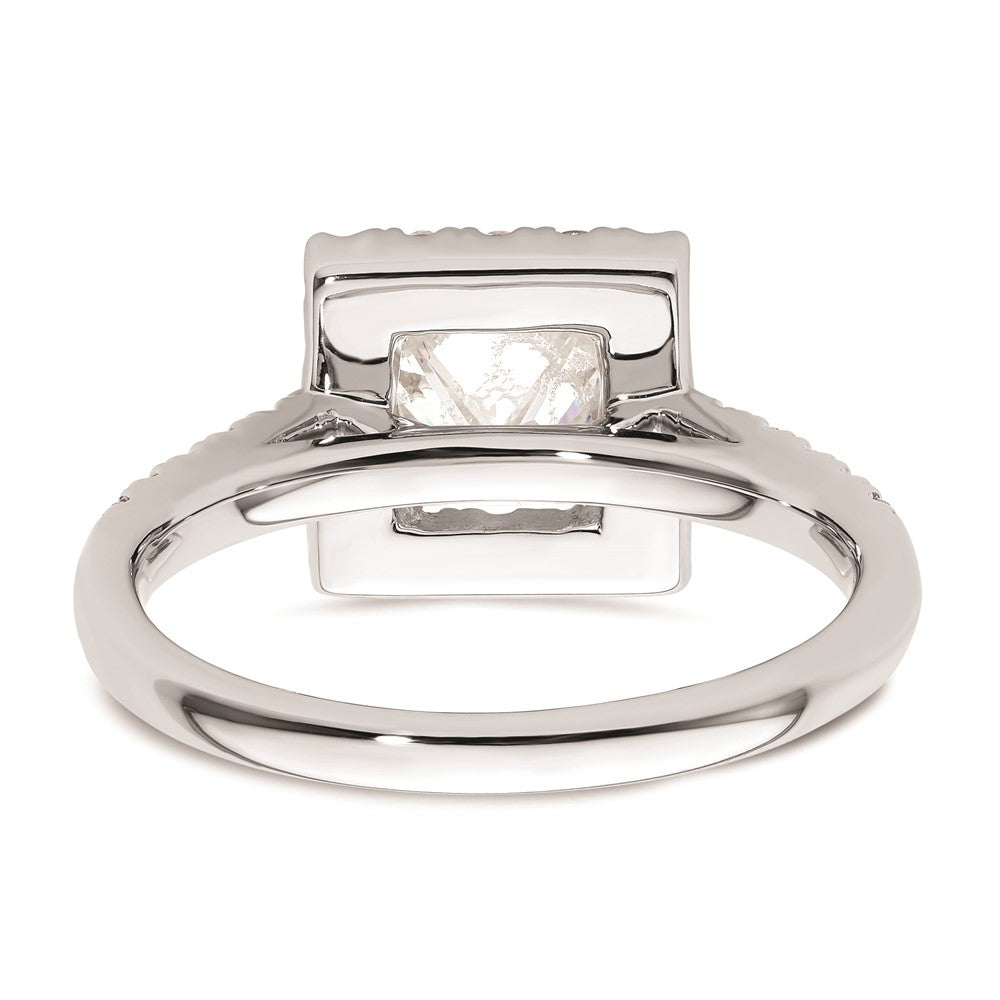 1.25ct. CZ Solid Real 14K White Gold Princess Square Halo Engagement Ring