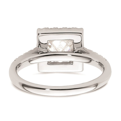 1.25ct. CZ Solid Real 14K White Gold Princess Square Halo Engagement Ring