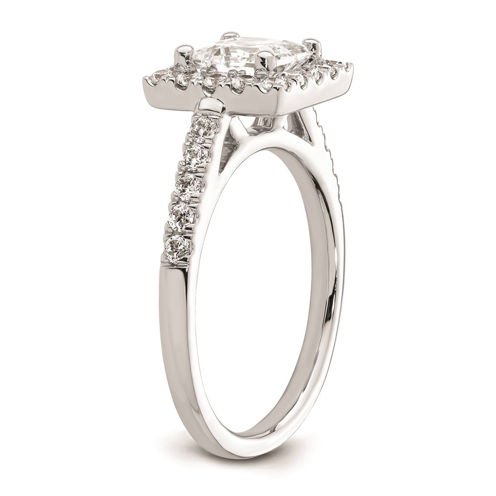 1.25ct. CZ Solid Real 14K White Gold Princess Square Halo Engagement Ring