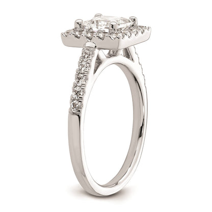 1.25ct. CZ Solid Real 14K White Gold Princess Square Halo Engagement Ring