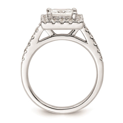 1.50ct. CZ Solid Real 14K White Gold Princess Square Halo Engagement Ring