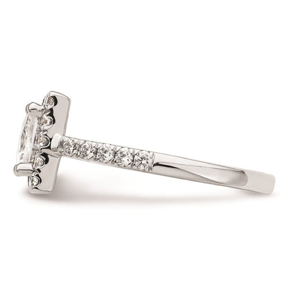1.50ct. CZ Solid Real 14K White Gold Princess Square Halo Engagement Ring