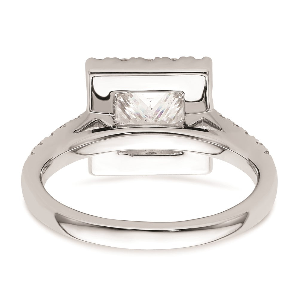 1.50ct. CZ Solid Real 14K White Gold Princess Square Halo Engagement Ring