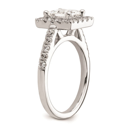 1.50ct. CZ Solid Real 14K White Gold Princess Square Halo Engagement Ring