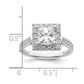 1.50ct. CZ Solid Real 14K White Gold Princess Square Halo Engagement Ring