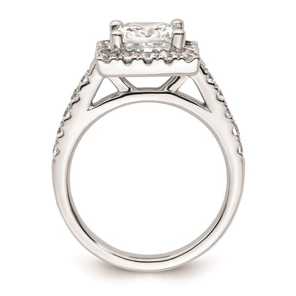 1.75ct. CZ Solid Real 14K White Gold Princess Square Halo Engagement Ring