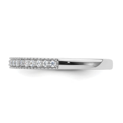 0.17ct. CZ Solid Real 14K White Gold Wedding Wedding Band Ring