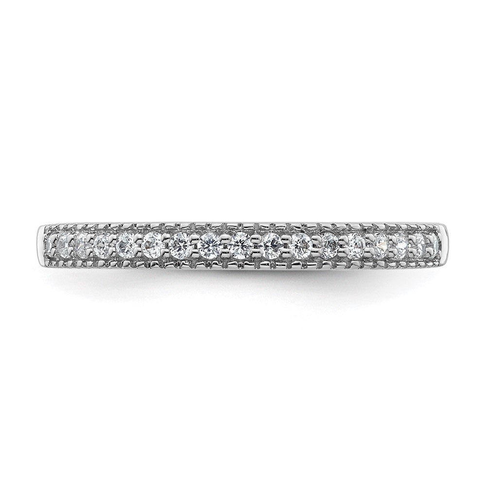 0.17ct. CZ Solid Real 14K White Gold Wedding Wedding Band Ring