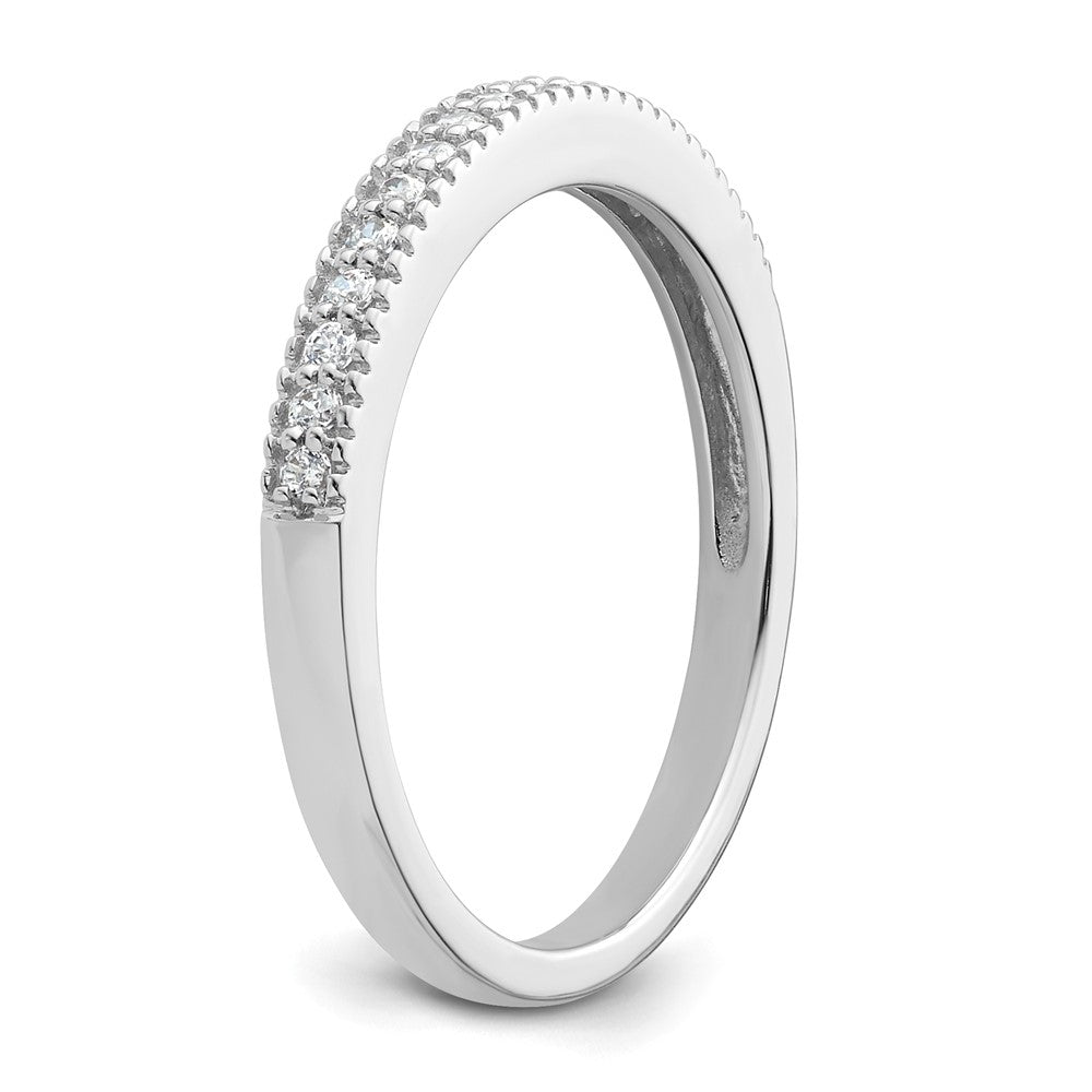 0.17ct. CZ Solid Real 14K White Gold Wedding Wedding Band Ring