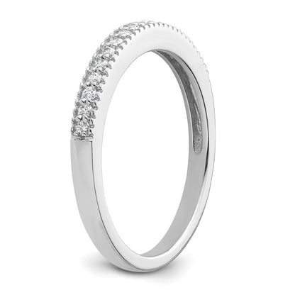 0.17ct. CZ Solid Real 14K White Gold Wedding Wedding Band Ring