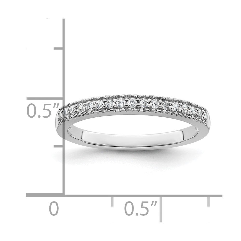 0.17ct. CZ Solid Real 14K White Gold Wedding Wedding Band Ring