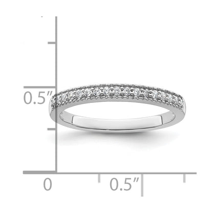 0.17ct. CZ Solid Real 14K White Gold Wedding Wedding Band Ring